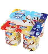 Yogur Sabor Fresa / Plátano Carrefour Kids Pack De 4x125 G.