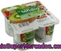 Yogur Sin Grasas Con Bifidus, Kiwi, Fibra Y Cereales (leche Fermentada Azucarada Con Kiwi, Fibra, Cereales Y Bifidobacterias.) Auchan Pack De 4 Unidades 125 Gramos