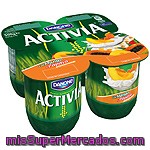 Yogur Soja Frutas Exóticas Con Mango Y Papaya Danone - Activia Pack De 4x125 G.