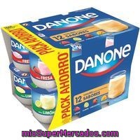 Yogures De Fresa, Limón, Melocotón Y Mango Danone 12x125 G.