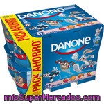 Yogures Sabores Fresa, Galleta, Macedonia Y Fresa-plátano Danone Pack 12x125 G.