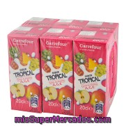 Zumo Con Leche Tropical Carrefour Pack 6x200 Ml.