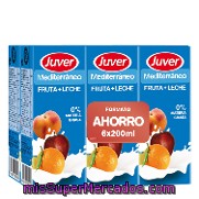 Zumo De Fruta + Leche Mediterráneo Juver Pack 6x200 Ml.