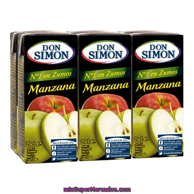 Zumo De Manzana Don Simón Pack 6 Unidades De 20 Centilitros