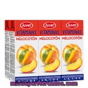 Zumo De Melocotón Vitaminas Juver Pack 6x200 Ml.