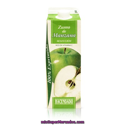 Zumo Manzana Seleccion Refrigerado, Hacendado, Brick 1 L