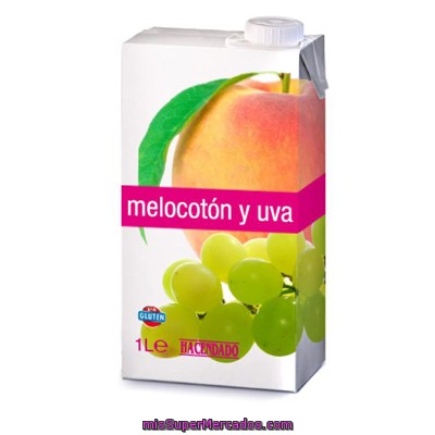 Zumo Melocoton Uva Manzana, Hacendado, Brick 1 L