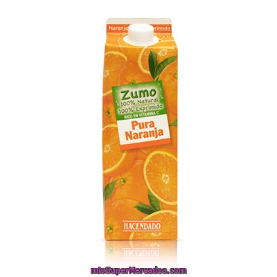 Zumo Naranja Exprimida 100%, Hacendado, Brick 1 L