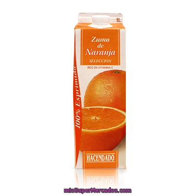 Zumo Naranja Seleccion Refrigerado, Hacendado, Brick 1 L