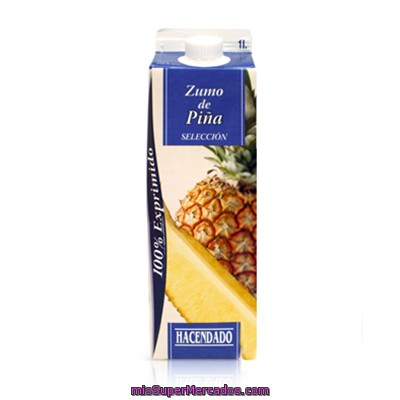 Zumo Piña Seleccion Refrigerado, Hacendado, Brick 1 L