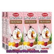 Zumos De Fruta + Leche Tropic Mix Angry Birds Juver Pack 6x200 Ml.